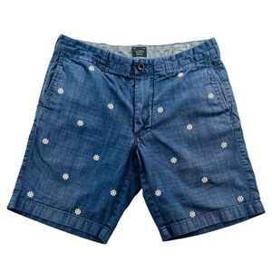 J Crew Shorts Blue w/ White Boat Steering Wheels 4 Pocket size 31 10261